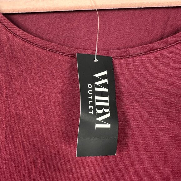 NWT White House Black Market Long Sleeve Wide Scoop Tee Zinfandel XS #WHBM4 - Picture 4 of 10